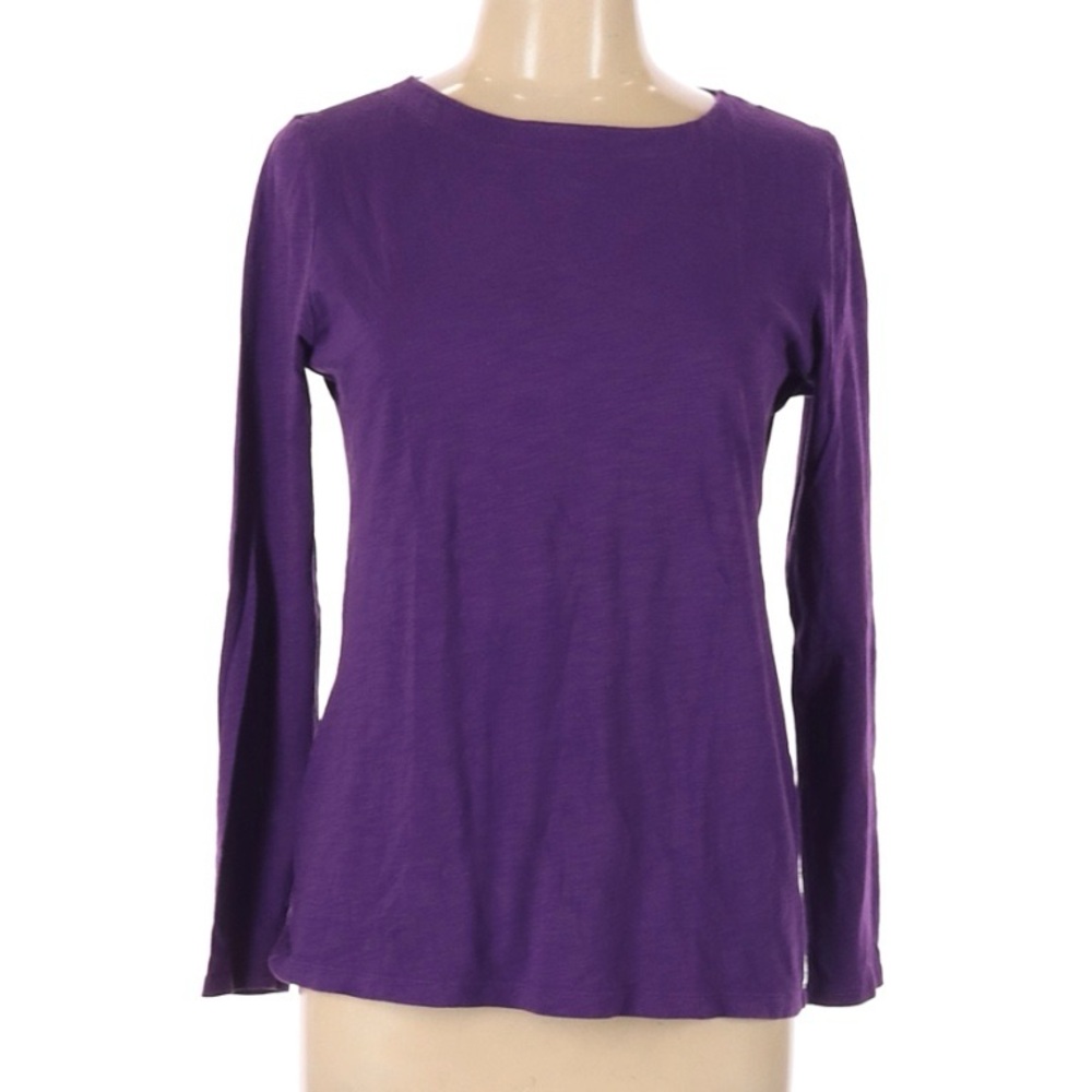 LOFT L Vibrant Purple Long Sleeve Shirt with zipper detail back